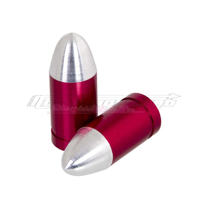 Bouchons de valves obus lisse rouge