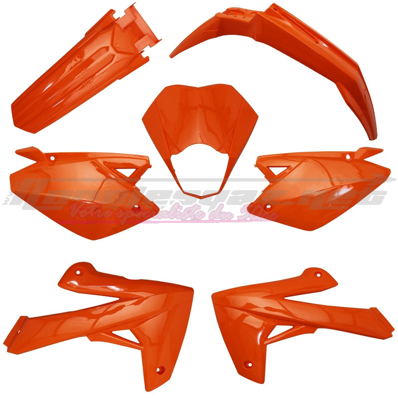 Kit carénages Rieju MRT 2009-2021 7 pièces orange