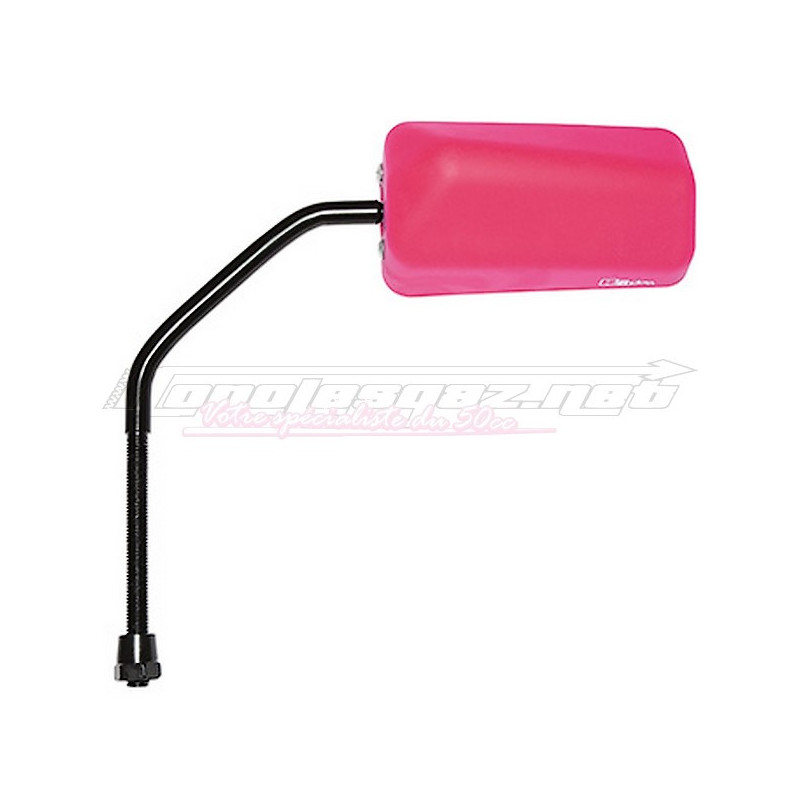 Rétroviseur F1 réversible Ø8mm rubber mat rose fluo