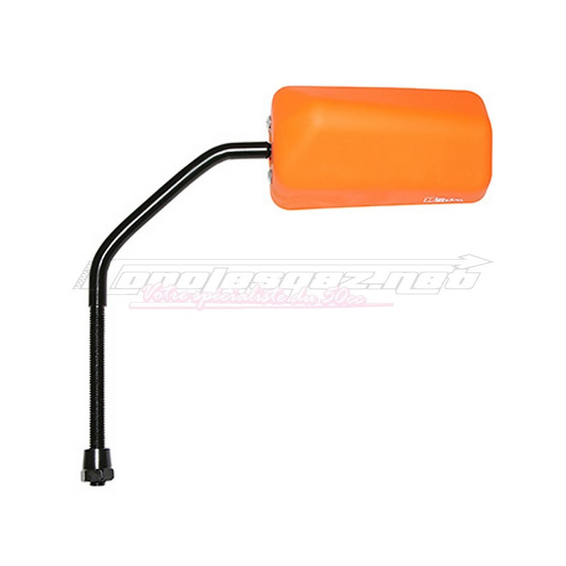 Rétroviseur F1 réversible Ø8mm rubber mat orange fluo