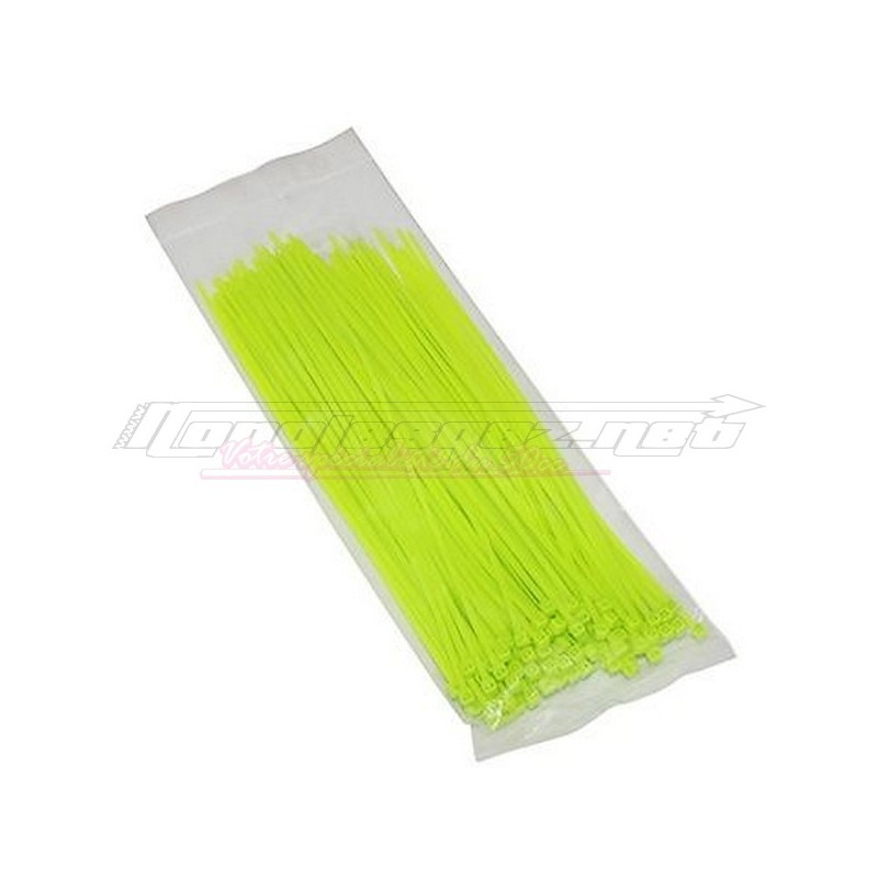 Colliers rislan 2.5 x 200mm (x100) vert fluo