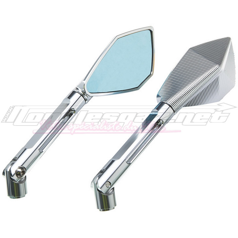 Rétroviseur Tun'R Echo CNC long  paire argent