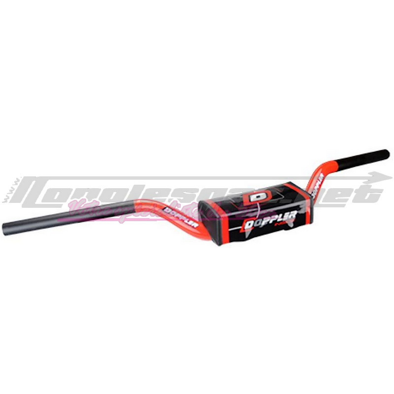 Guidon Doppler Ø28.6 noir mat / rouge