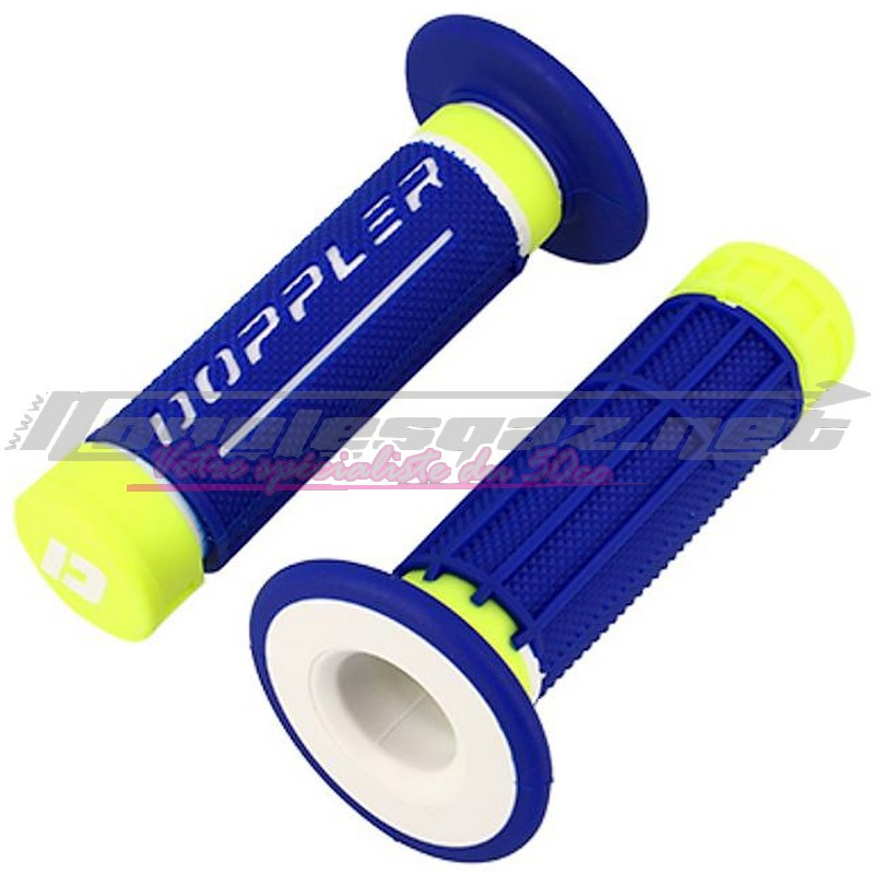 Poignées Doppler grip 3D bleu - jaune - blanc