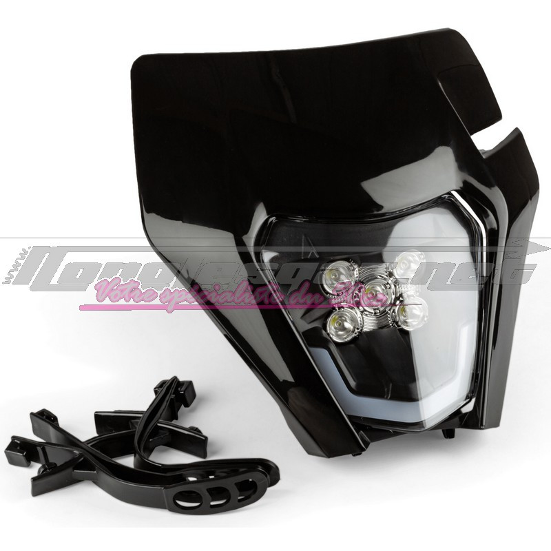 Plaque phare type KTM EXC led noir