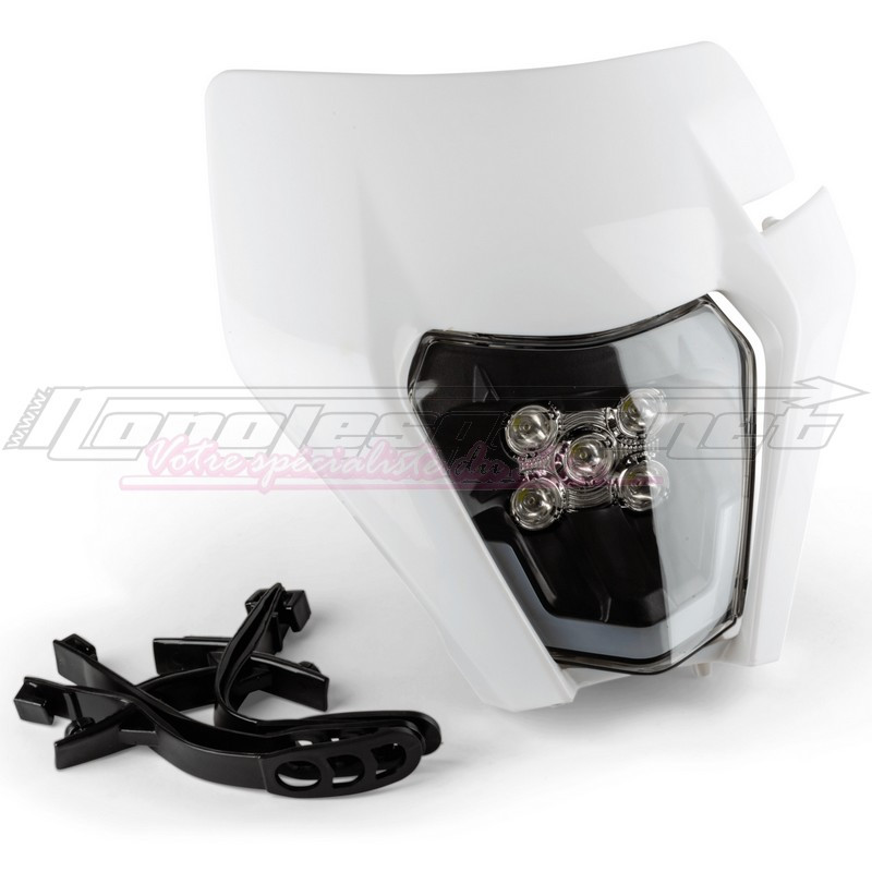 Plaque phare type KTM EXC led blanc