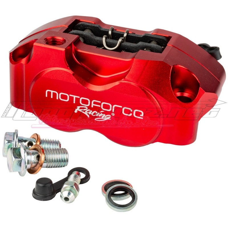 Etrier de frein radial Motoforce 4 pistons rouge