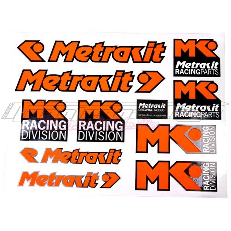 Planche d'autocollants Metrakit Pro Race orange