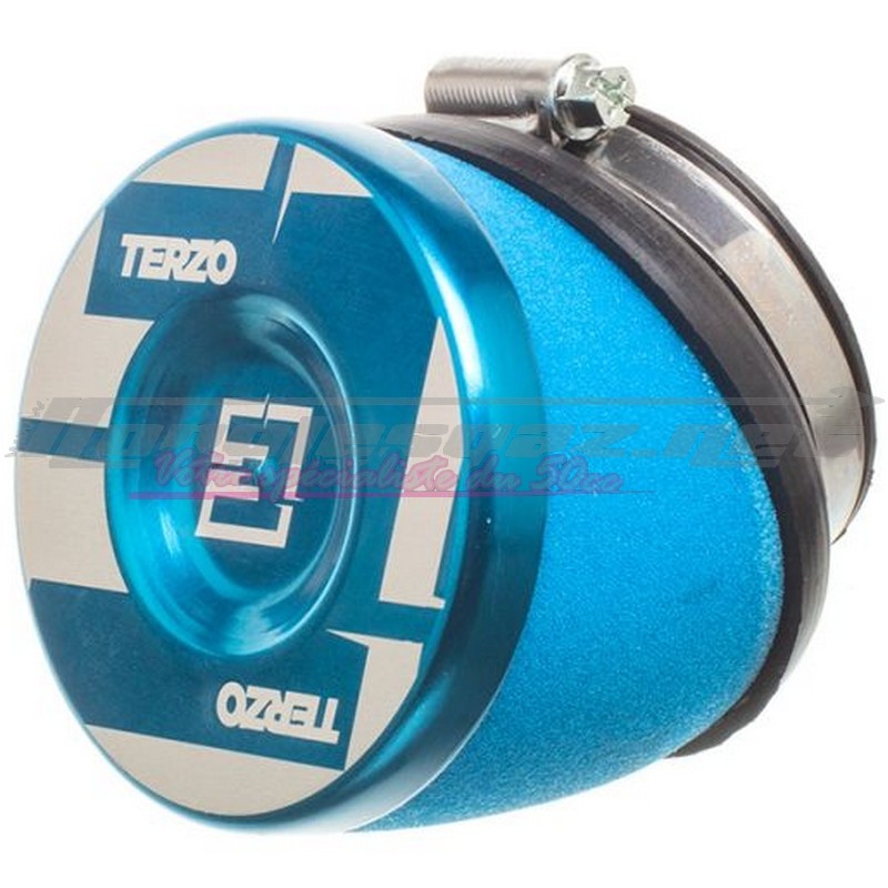 Filtre à air Terzo Ø54mm coudé  bleu