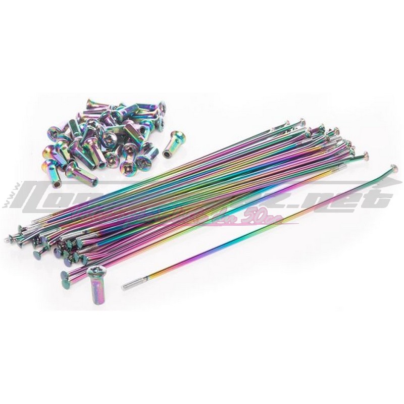 Kit rayons Doppler jante AR Derbi 17 pouces néochrome