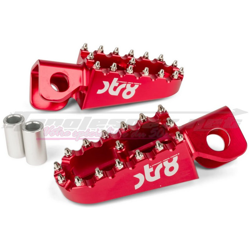 Repose pieds STR8 Derbi Senda - DRD pilote rouge (paire)