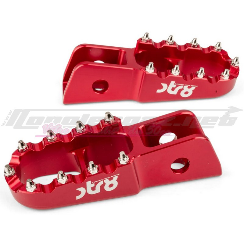 Repose pieds STR8 Derbi Senda - DRD passager rouge (paire)